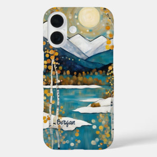 Blue Snowy Mountain Naam iPhone / iPad hoesje