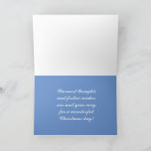Blue Snowy Night Christmas Kaart (Binnen)