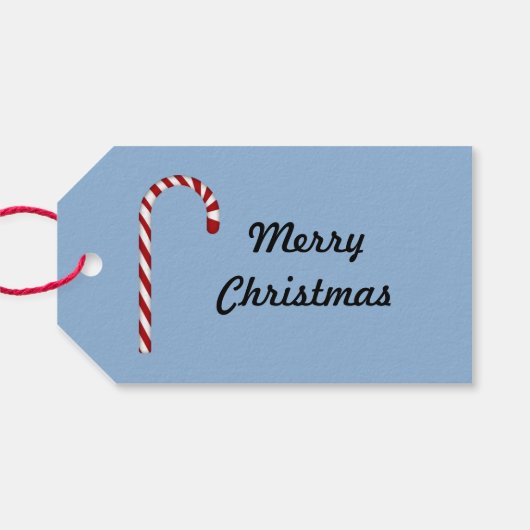 Blue Snowy Sky Snowman Merry Kerstmis Cadeaulabel (Achterkant Horizontaal)