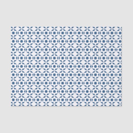 Blue Soccer Footballs Pattern Tissuepapier (Voorkant)