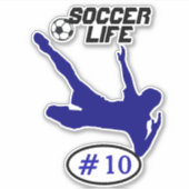Blue Soccer Life Contour Sticker (Voorkant)