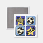 Blue Soccer Magneet (Voorkant / Achterkant)