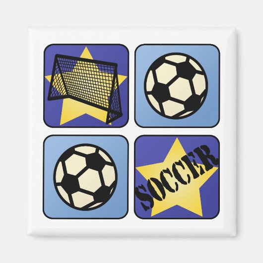 Blue Soccer Magneet (Voorkant)