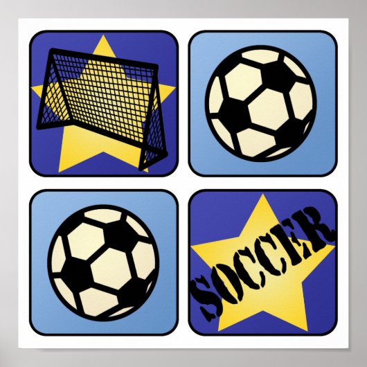 Blue Soccer Poster (Voorkant)