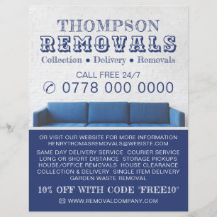 Blue Sofa, Removal Company Adverteren Flyer