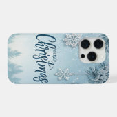 Blue Soft & Calm Christmas Snow Crystal Design-  iPhone Hoesje (Achterkant horizontaal)