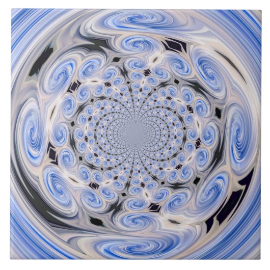 Blue Soft Cloud Swirls Tegel Tegeltje (Voorkant)