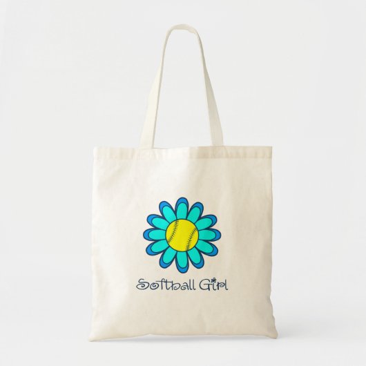 Blue Softball Girl Tote Bag (Voorkant)