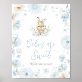 Blue Somebunny Rabbit Baby shower Baby's zijn zoet Poster (Voorkant)