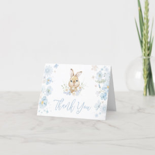 Blue Somebunny Rabbit Baby shower Bedankkaart