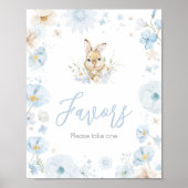 Blue Somebunny Rabbit Baby shower Favorieten Poster (Voorkant)