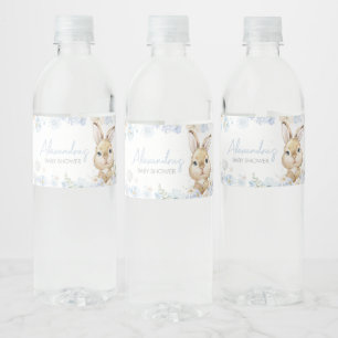 Blue Somebunny Rabbit Baby shower Waterfles Etiket