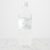 Blue Somebunny Rabbit Baby shower Waterfles Etiket (Achterkant)