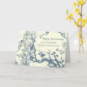 Blue Son & Daughter in Law Bruiloft Jubileum Kaart (Gele Bloem)