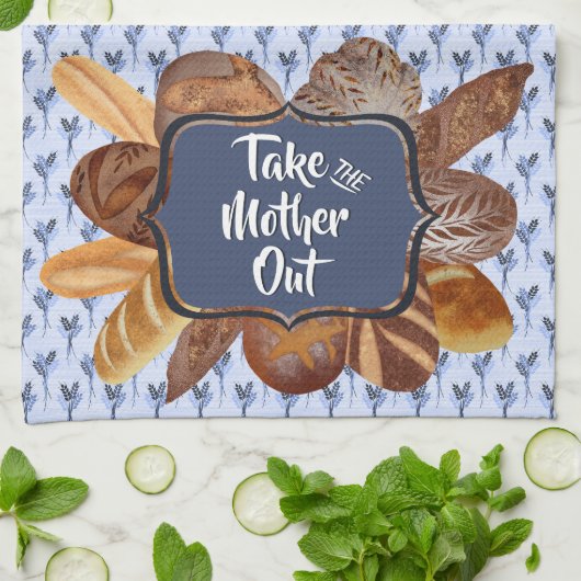 Blue Sourdegh Bread Baking Personalized Theedoek (Gevouwen)