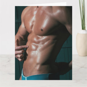 Blue Sous-vêtements Boy Hot Guy Carte de voeux