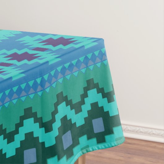 Blue Southwest Pattern - westerne abstracte kunst Tafelkleed (Voorbeeld)
