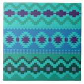 Blue Southwest Pattern - westerne abstracte kunst Tegeltje (Voorkant)