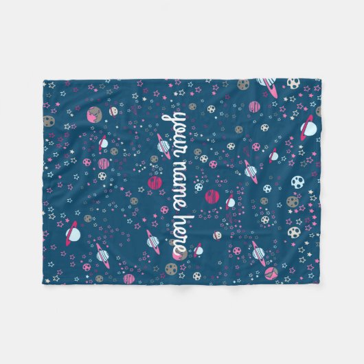 Blue Space - Aangepaste tas Fleece Deken (Voorkant (Horizontaal))