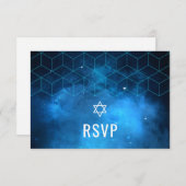 Blue Space Galaxy Bar Mitzvah RSVP (Devant / Derrière)