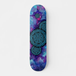 Blue Space Mandalas Skateboard