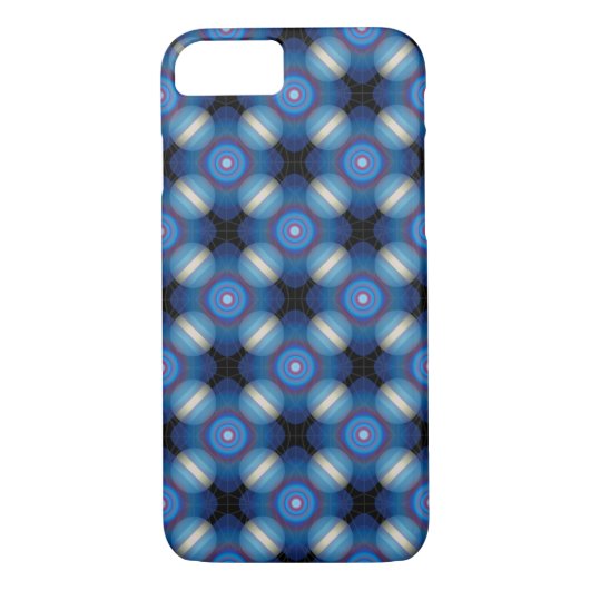 Blue Spacey geometrisch Case-Mate iPhone Case (Achterkant)
