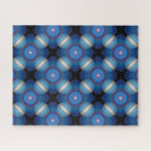 Blue Spacey geometrisch Legpuzzel (Horizontaal)