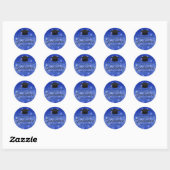 Blue Sparkle Afstuderen maatwerkfeest Ronde Sticker (Vel)