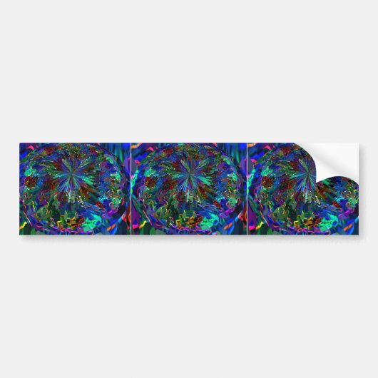 Blue Sparkle Alien Planet Bumpersticker (Voorkant)