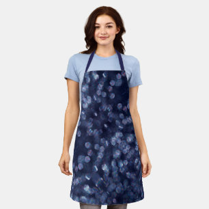 Blue Sparkle Bokeh Lights Apron Schort