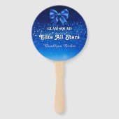 Blue Sparkle Dance Cheer Face on a Stick 10-pack Handwaaier (Achterkant)