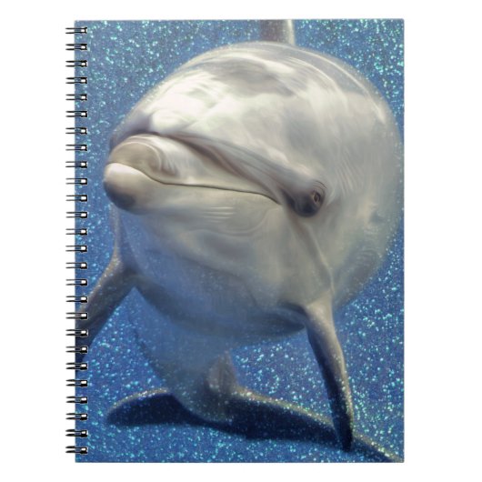 Blue Sparkle Dolphin met Diamonds Notitieboek (Voorkant)
