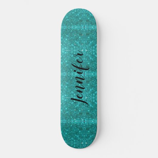 Blue Sparkle gepersonaliseerde meisjes Skateboard (Voorkant)