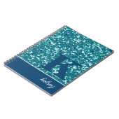 Blue Sparkle Glitter Monogram Notitieboek (Linkerzijde)