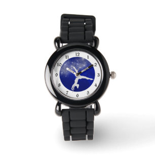 Blue Sparkle Gymnast Horloge