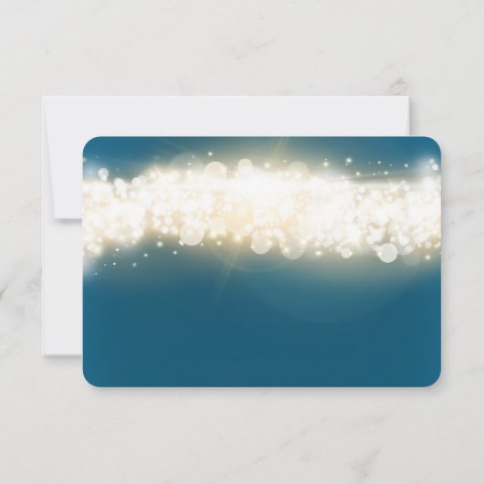 Blue Sparkle Light Blast Wedding Carte RSVP (Dos)