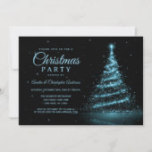Blue Sparkle Light Tree kerstfeest Kaart (Voorkant)