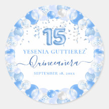 Blue Sparkle Quinceañera-ballon
