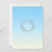 Blue Sparkle Sky Wedding Kaart (Achterkant)