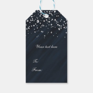 Blue & Sparkle Stars Elegante Glamour Favor Cadeaulabel