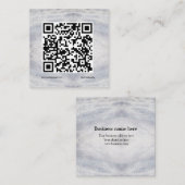blue sparkle voeg hier logo text Q R code toe Vierkante Visitekaartje (Voorkant / Achterkant)