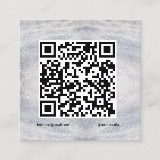 blue sparkle voeg hier logo text Q R code toe Vierkante Visitekaartje (Voorkant)