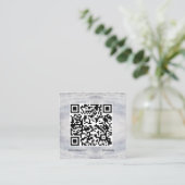 blue sparkle voeg hier logo text Q R code toe Vierkante Visitekaartje (Staand voorkant)