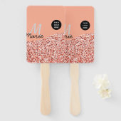 Blue Sparkle Voeg logo tekst toe Bedankt Korting Handwaaier (Voorkant en achterkant)