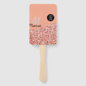 Blue Sparkle Voeg logo tekst toe Bedankt Korting Handwaaier (Achterkant)