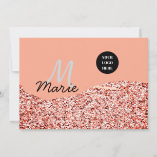 Blue Sparkle Voeg logo tekst toe Bedankt Korting Kaart
