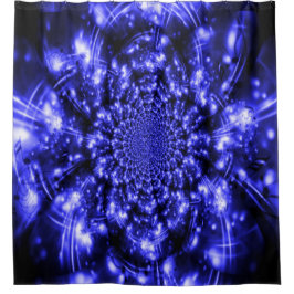 Blue Sparkling Lights Douchegordijn