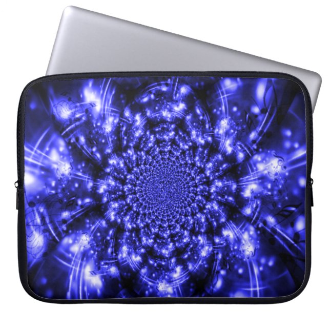 Blue Sparkling Lights Laptop Sleeve (Voorkant)