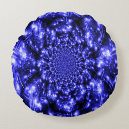 Blue Sparkling Lights Rond Kussen