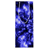 Blue Sparkling Lights Wijn Cadeautas (Achterkant)